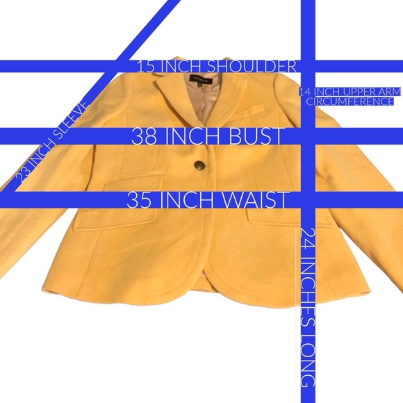 TALBOTS SQUASH YELLOW WOOL BLEND BLAZER (8) - Picture 9 of 10